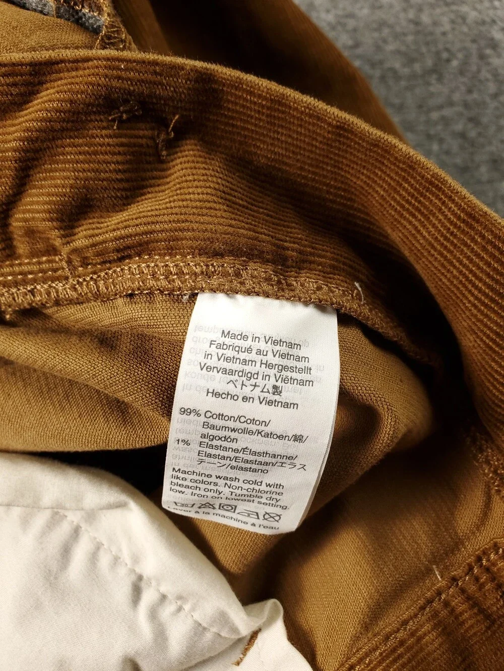J Crew Flex Corduroy Pants 33x30 Slim Camel Rust Brown Five Pocket Casual Fall